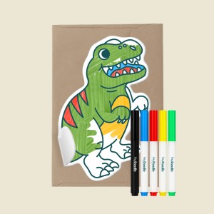 Silikonowa Kartka Prezentowa do Kolorowania - Dinozaur